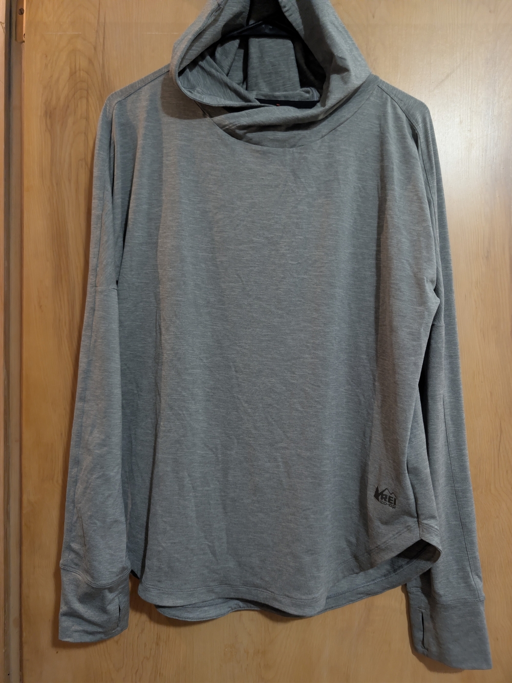 REI Men’s Light Gray Turtleneck Hooded Pullover